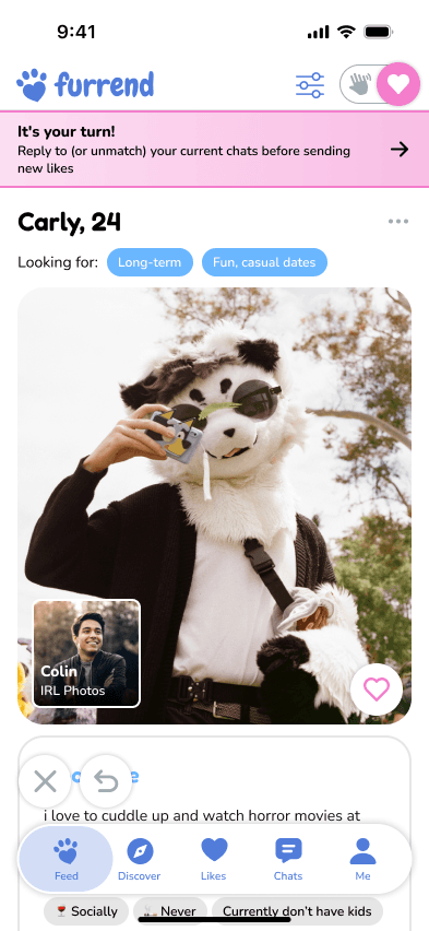 Feed previous screen